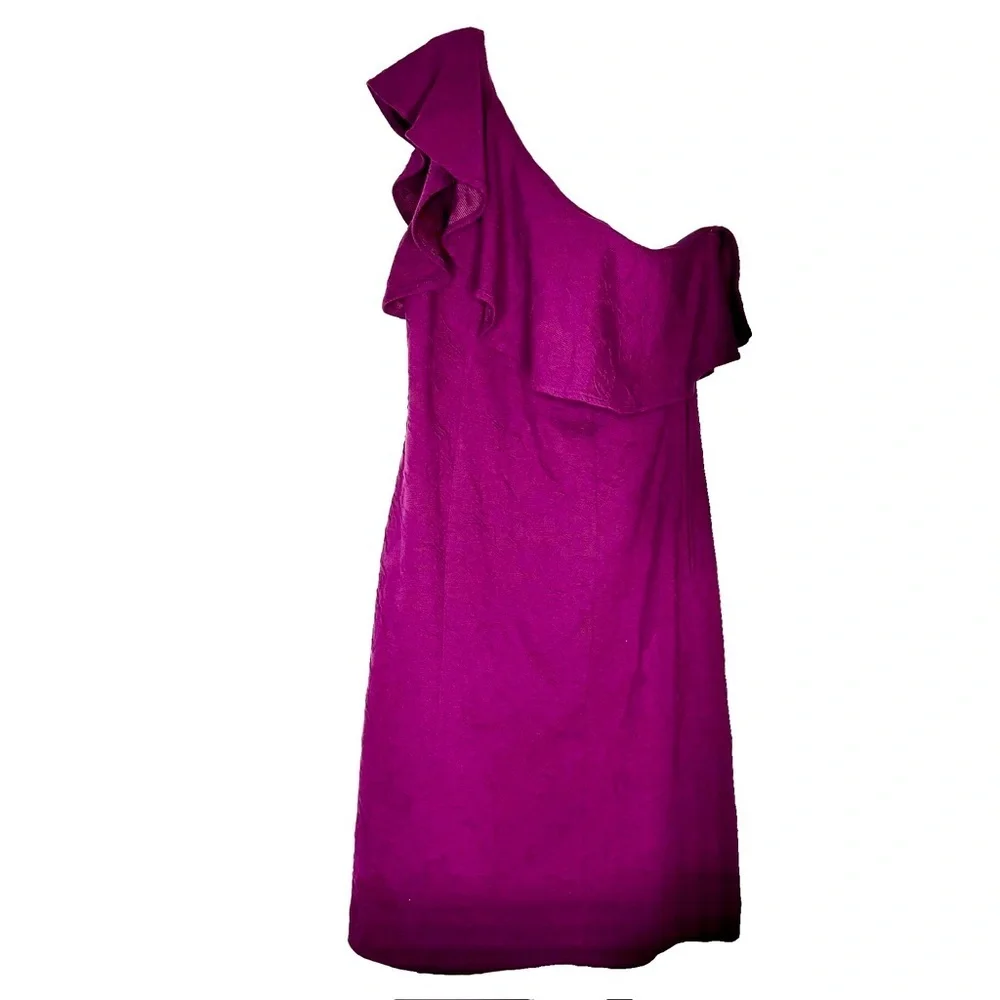 Lilly Pulitzer Bordeaux One-Shoulder Minidress in Amarena Cherry - Picture 7 of 13